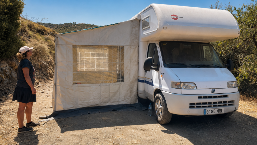 Burstner 747-2 camper met safaritent